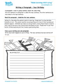 Worksheets for kids - writing-a-paragraph-your-birthday